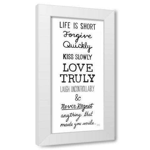 No Regrets White Modern Wood Framed Art Print by Mullan, Michael