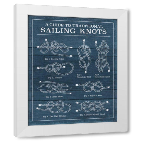 Vintage Sailing Knots XIII White Modern Wood Framed Art Print by Urban, Mary