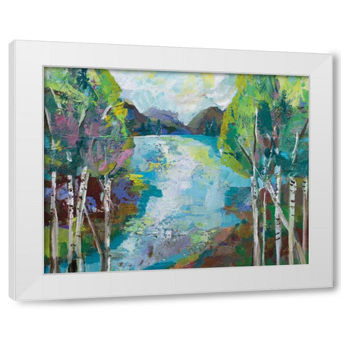 Birch Pond White Modern Wood Framed Art Print by Vertentes, Jeanette