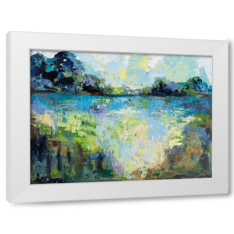 Tranquility White Modern Wood Framed Art Print by Vertentes, Jeanette