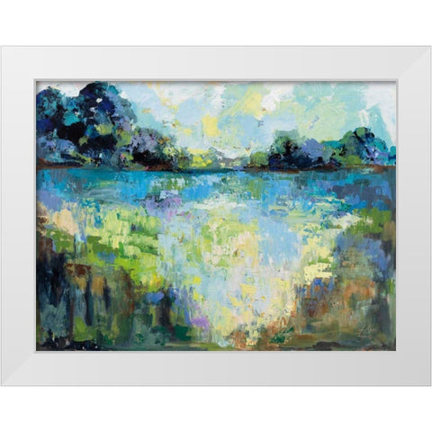 Tranquility White Modern Wood Framed Art Print by Vertentes, Jeanette