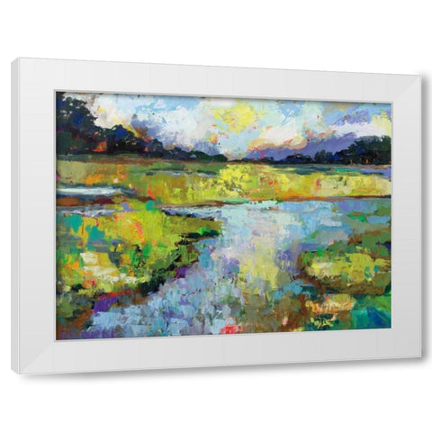 Reflections White Modern Wood Framed Art Print by Vertentes, Jeanette