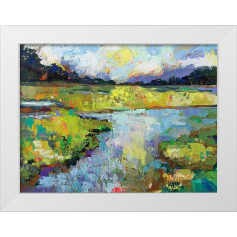 Reflections White Modern Wood Framed Art Print by Vertentes, Jeanette