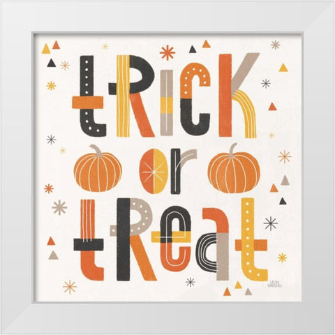 Retro Halloween II White Modern Wood Framed Art Print by Marshall, Laura