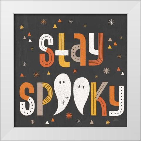 Retro Halloween III White Modern Wood Framed Art Print by Marshall, Laura