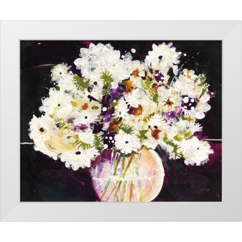 Daisy Vase White Modern Wood Framed Art Print by Griggs, Jan