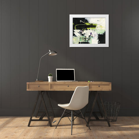 Green White and Black White Modern Wood Framed Art Print by Griggs, Jan