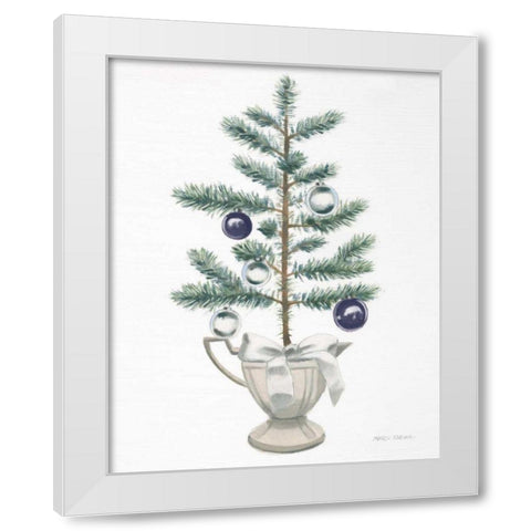 White Christmas Tree Navy White Modern Wood Framed Art Print by Fabiano, Marco