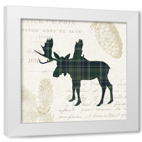 Plaid Lodge IV Navy Green White Modern Wood Framed Art Print by Wild Apple Portfolio