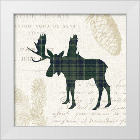 Plaid Lodge IV Navy Green White Modern Wood Framed Art Print by Wild Apple Portfolio