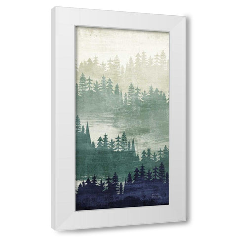 Mountainscape Navy Panel II White Modern Wood Framed Art Print by Mullan, Michael