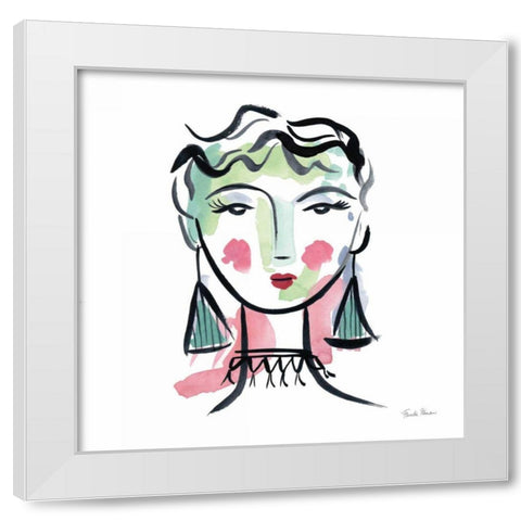 Pretty Faces III White Modern Wood Framed Art Print by Zaman, Farida