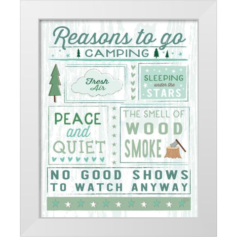 Comfy Camping II White Modern Wood Framed Art Print by Averinos, Melissa