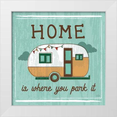 Comfy Camping VI White Modern Wood Framed Art Print by Averinos, Melissa