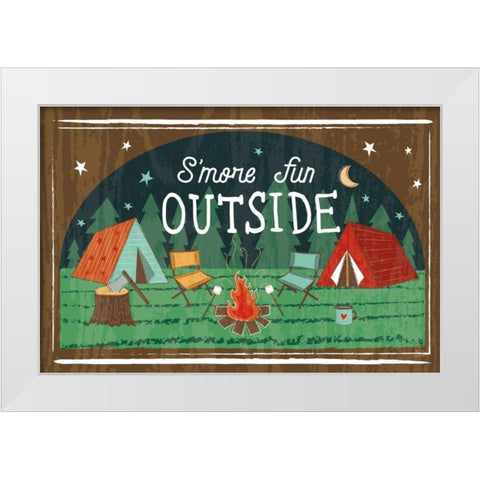 Comfy Camping VII White Modern Wood Framed Art Print by Averinos, Melissa