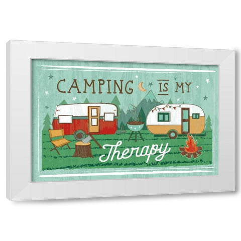 Comfy Camping VIII White Modern Wood Framed Art Print by Averinos, Melissa