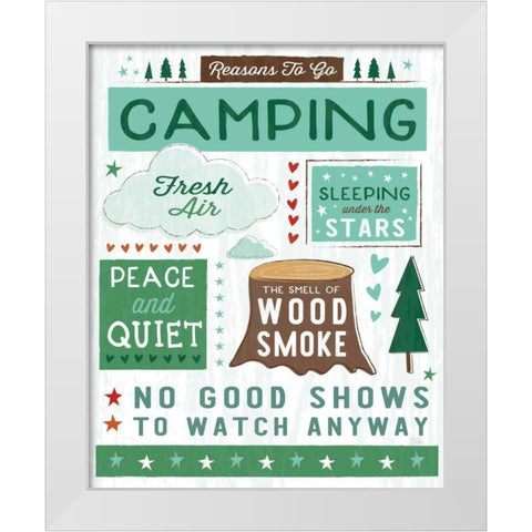 Comfy Camping XI White Modern Wood Framed Art Print by Averinos, Melissa
