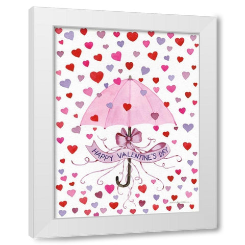 Valentine Hearts White Modern Wood Framed Art Print by McKenna, Kathleen Parr