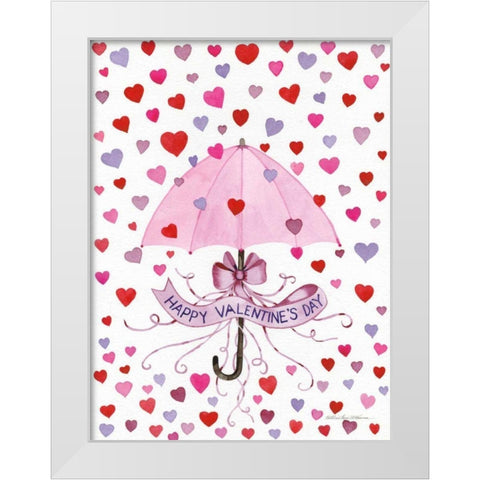 Valentine Hearts White Modern Wood Framed Art Print by McKenna, Kathleen Parr