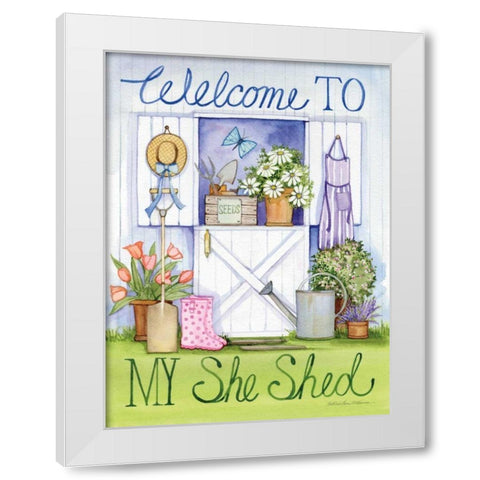 My She Shed White Modern Wood Framed Art Print by McKenna, Kathleen Parr