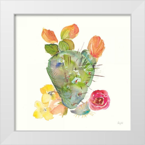 Succulent Desert III White Modern Wood Framed Art Print by Rice, Kristy