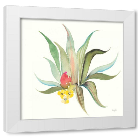 Succulent Desert V White Modern Wood Framed Art Print by Rice, Kristy