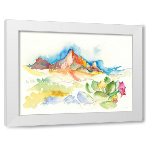 Desert Mountains White Modern Wood Framed Art Print by Rice, Kristy