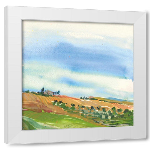 Tuscan Fields White Modern Wood Framed Art Print by Rice, Kristy