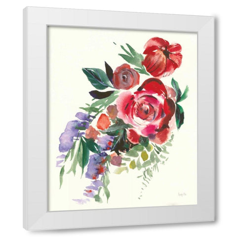 Autumn Roses White Modern Wood Framed Art Print by Rice, Kristy