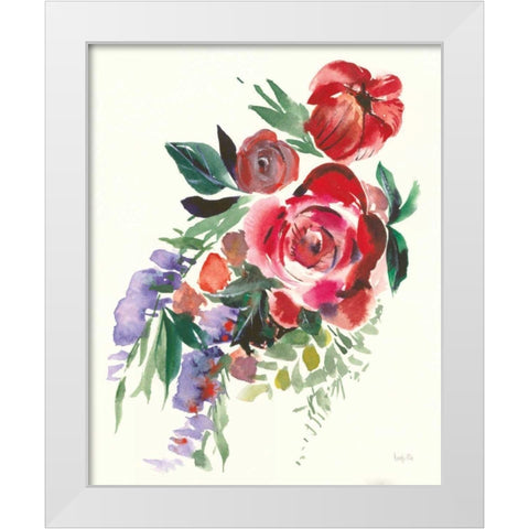 Autumn Roses White Modern Wood Framed Art Print by Rice, Kristy