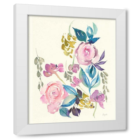 Kristys Roses White Modern Wood Framed Art Print by Rice, Kristy