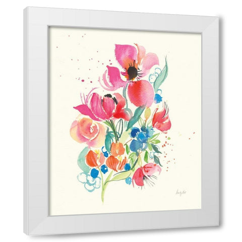 Bright Bouquet White Modern Wood Framed Art Print by Rice, Kristy