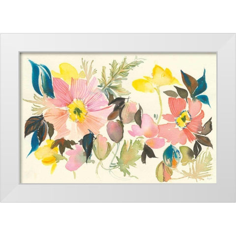 Pastel Garden I White Modern Wood Framed Art Print by Rice, Kristy