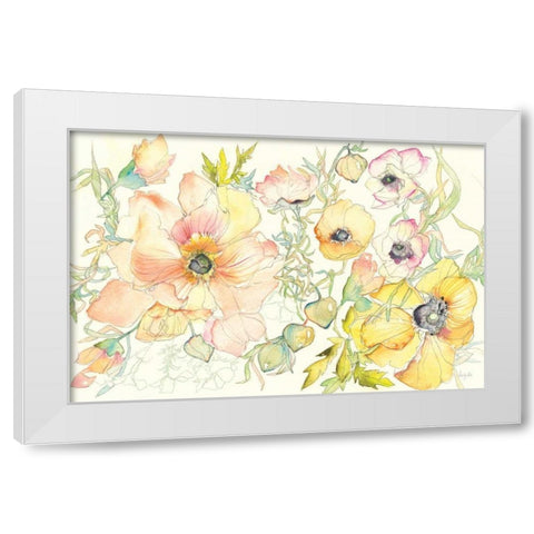 Pastel Garden II White Modern Wood Framed Art Print by Rice, Kristy