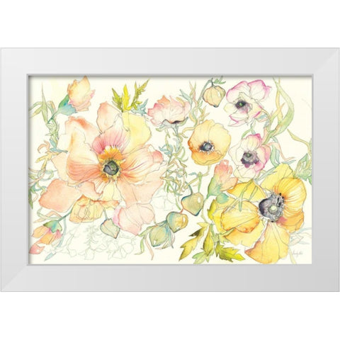 Pastel Garden II White Modern Wood Framed Art Print by Rice, Kristy