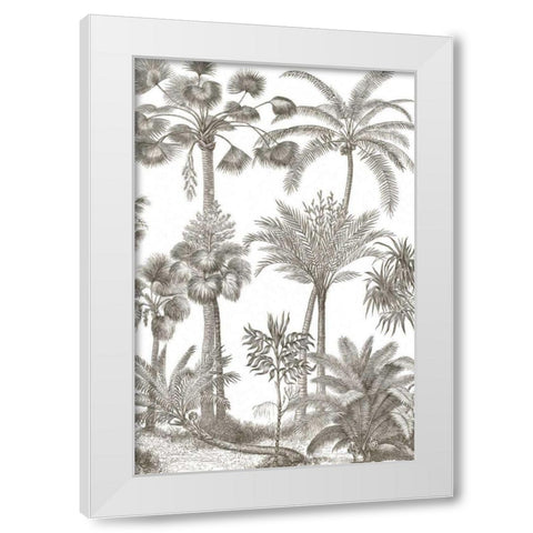 Palm Oasis II White Modern Wood Framed Art Print by Wild Apple Portfolio