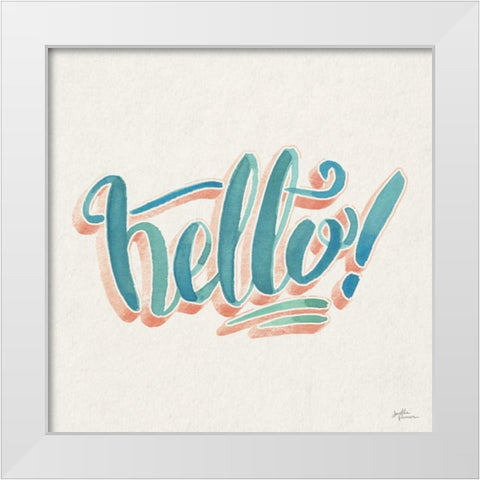 Hello I White Modern Wood Framed Art Print by Penner, Janelle