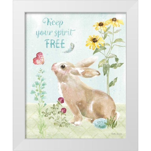 Sweet Bunnies V White Modern Wood Framed Art Print by Grove, Beth