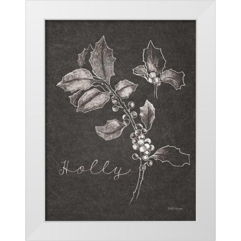 Black and White Chalkboard Christmas II White Modern Wood Framed Art Print by Grove, Beth