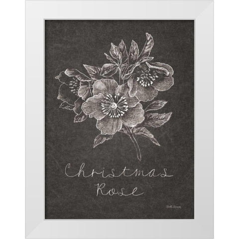 Black and White Chalkboard Christmas III White Modern Wood Framed Art Print by Grove, Beth