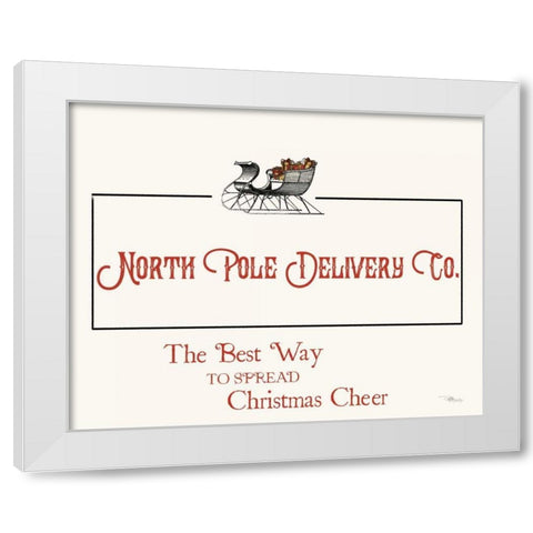 North Pole Delivery Co. White Modern Wood Framed Art Print by Pela Studio
