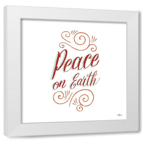Peace on Earth White Modern Wood Framed Art Print by Penner, Janelle