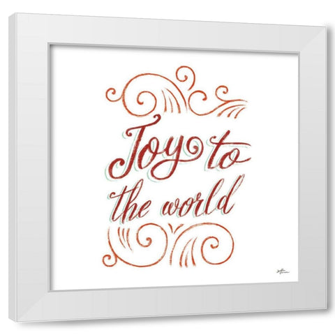 Joy to the World White Modern Wood Framed Art Print by Penner, Janelle