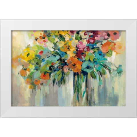 Cloud of Flowers White Modern Wood Framed Art Print by Vassileva, Silvia