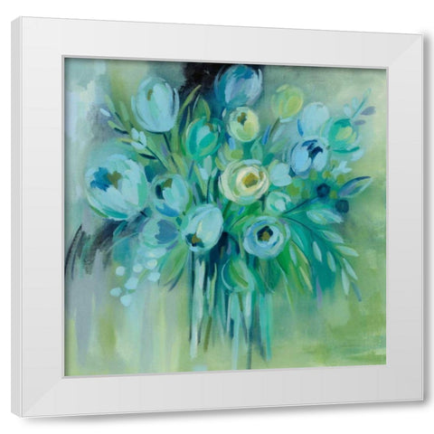 Aurora Borealis Florals White Modern Wood Framed Art Print by Vassileva, Silvia