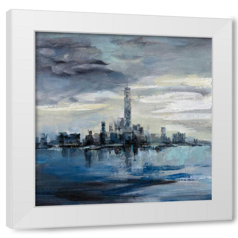 Manhattan Winter White Modern Wood Framed Art Print by Vassileva, Silvia