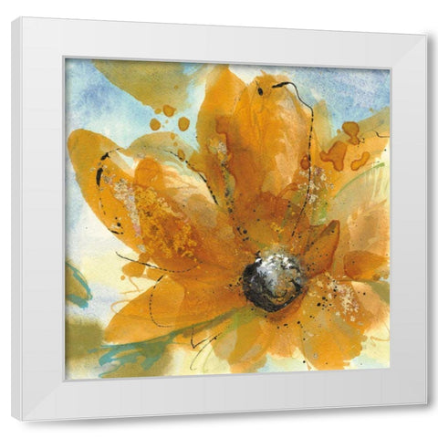 Amber Gold I White Modern Wood Framed Art Print by Paschke, Chris