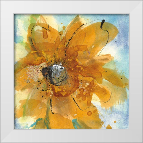 Amber Gold II White Modern Wood Framed Art Print by Paschke, Chris