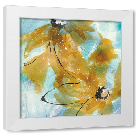 Amber Blue I White Modern Wood Framed Art Print by Paschke, Chris