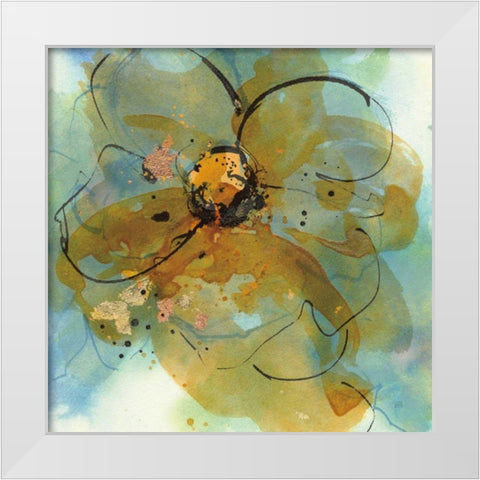 Amber and Leaf II White Modern Wood Framed Art Print by Paschke, Chris